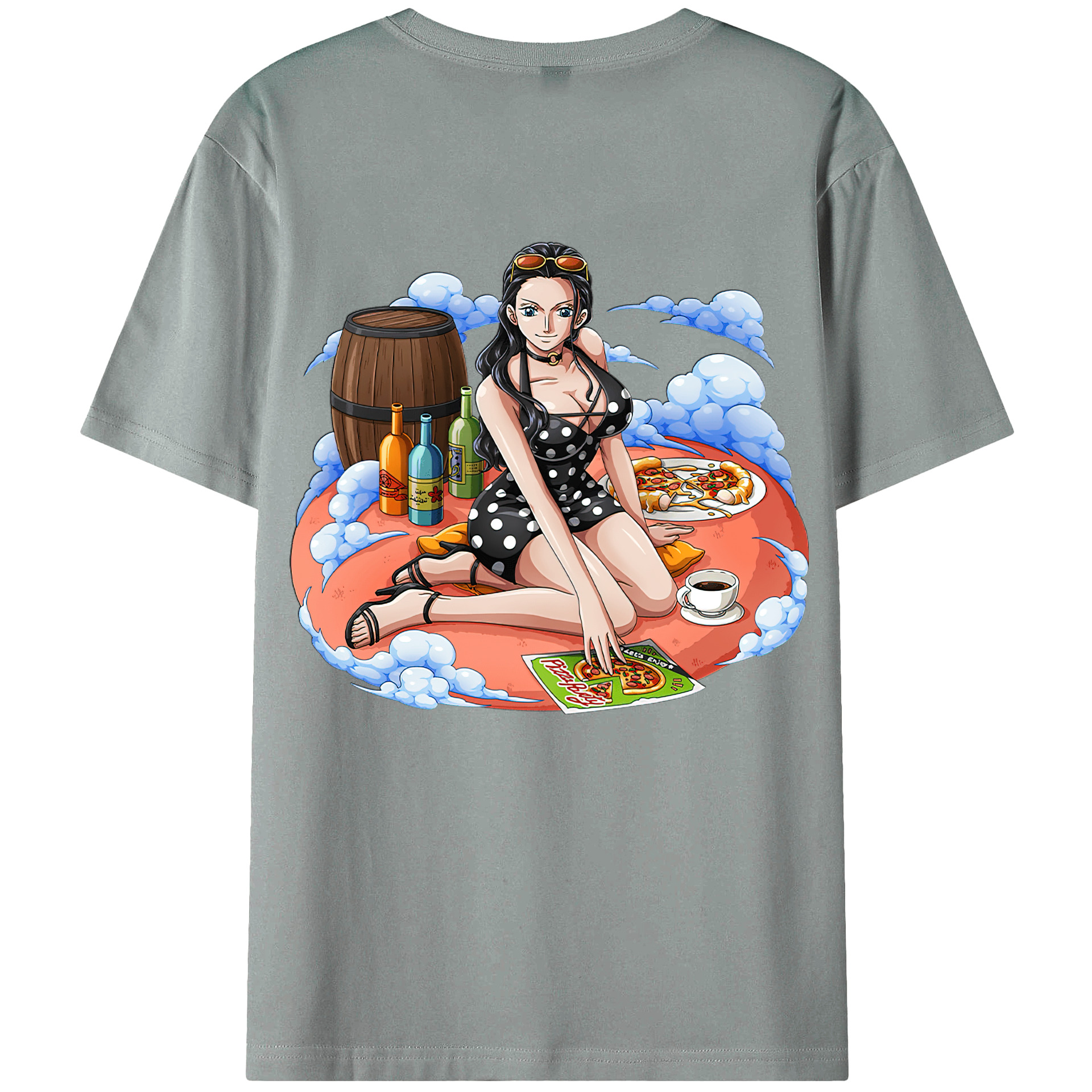 ワンピース ニコ・ロビン ONE PIECE Nico Robin 綿100％ メンズ半袖Tシャツ（バックプリント） 通気性